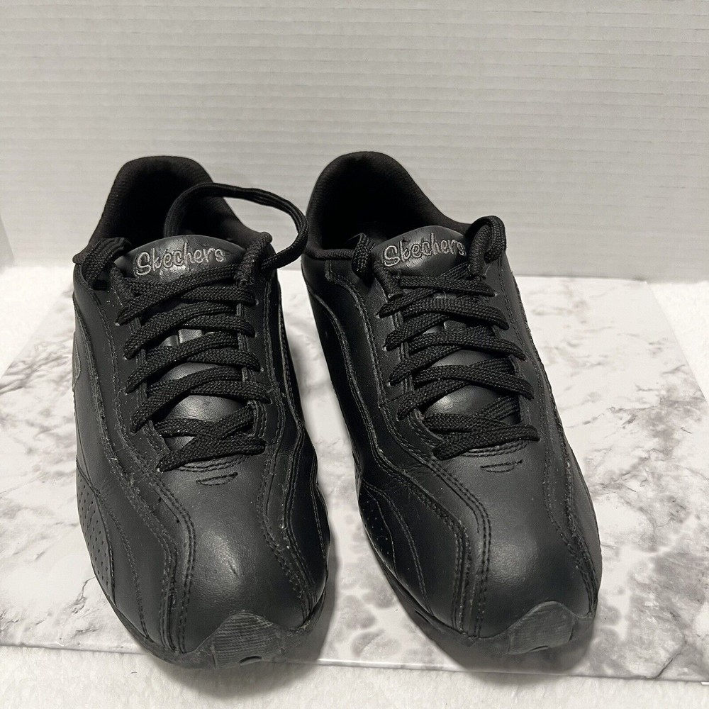 Skechers (21249) Women’s Shadows Quake Black Lace-Up Sneaker/Shoes, US Size 8.5